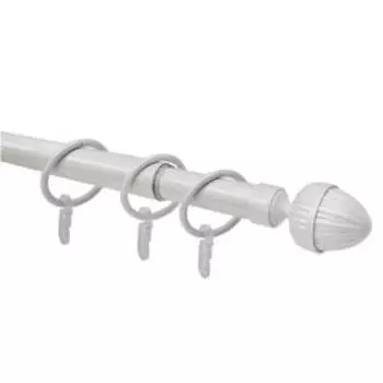 Телескопический однорядный карниз, наконечник «Орех», цвет жемчуг, d=16/19 мм, 160-320 см