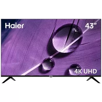 Телевизор Haier SMART TV S1, 43", 3840x2160, DVB-T/T2/C/S2, HDMI 4, USB 2, Smart TV, чёрный