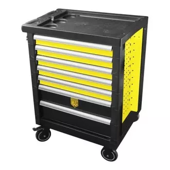 Тележка инструментальная BERGER BG1509, антипрокидывание, 7 ящиков, 770x460x970 мм