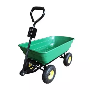 Тележка садовая, четырёхколёсная: груз/п 250 кг, объём 75 л, зелёная