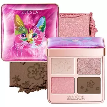 Тени для век ZeeSea Tipsy Kitty Eyeshadow Quad, тон 02, 3.5 г