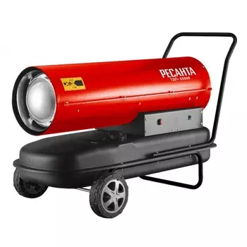 Тепловая дизельная пушка Ресанта ТДП-65000, 220 В, 65 кВт, 4.74 л/ч, 2000 м3/ч, 56 л, прямой 76192