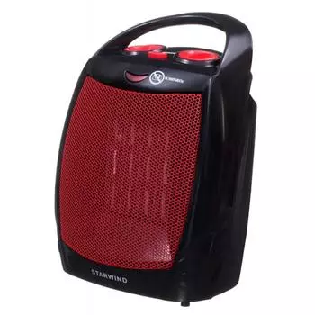 Тепловентилятор Starwind SHV2001, керамический, 1600 Вт, 2 режима, до 15 м, черно-красный