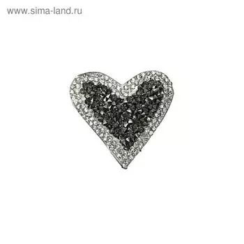 Термоаппликация «Сердце тёмное серебро»