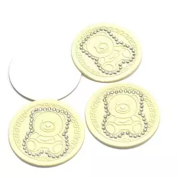 Термоаппликация «Силиконовая мишка со стразами», диаметр 3,5 см