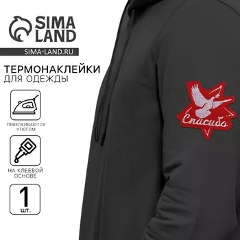 Термонаклейка на одежду, 9 мая «Спасибо», 6.36.2 см