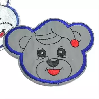 Термоаппликация «Светоотражаяющая мишка в колпачке большой», размер 8x10 см