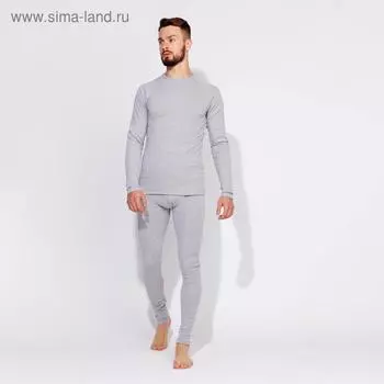 Термобельё мужское (джемпер, брюки) MINAKU, цвет светло-серый меланж, размер 52