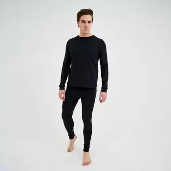 Термобельё мужское (лонгслив. брюки), цвет чёрный, размер 58