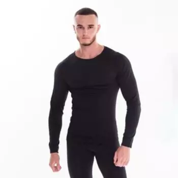 Термобельё мужское НАЧЁС (лонгслив, кальсоны), цвет чёрный, размер 46-48