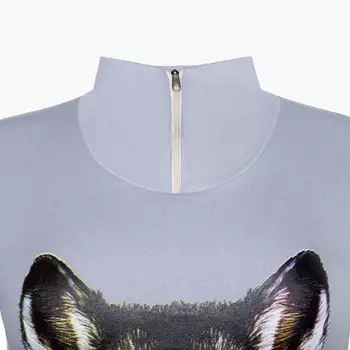 Термобельё женское (джемпер, леггинсы) принт волк, цвет светло-серый, размер 46