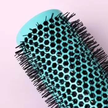 Термобрашинг профессиональный, вентилируемый, d = 4,5 см, цвет бирюзовый/чёрный