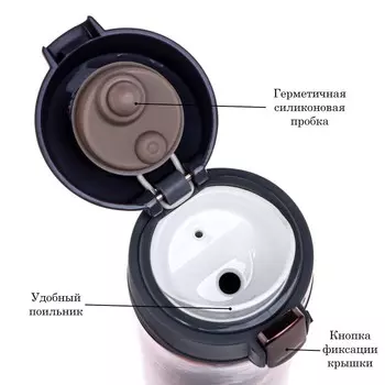 Термокружка, 350 мл, Style "Щенок", сохраняет тепло до 8 ч