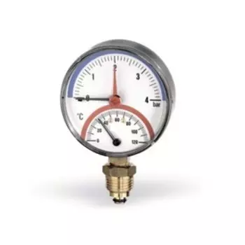 Термоманометр Watts 10025526, радиальный, 4 бар, диаметр 80 мм, 1/2"