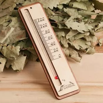 Термометр для бани жидкостный, фанера (прямоугольник)