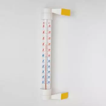 Термометр, градусник уличный, на окно, на липучке, "Престиж", от -50°С до +50°С, 28 х 6.5 см