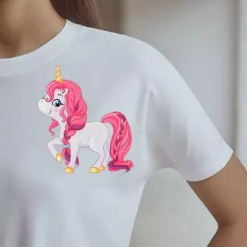 Термонаклейка для текстиля «Единорожка», 12,47 × 14,47 см