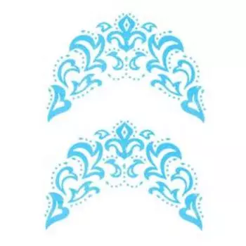 Термотрансфер «Морозный узор», набор 6 шт., цвет синий с серебром