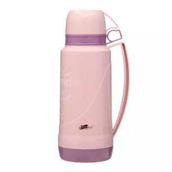 Термос 1.8 л, со стеклянной колбой, сохраняет тепло 12 ч, розовый