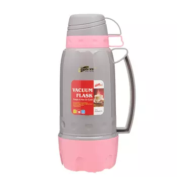 Термос 1.8 л, со стеклянной колбой, сохраняет тепло 12 ч, розовый