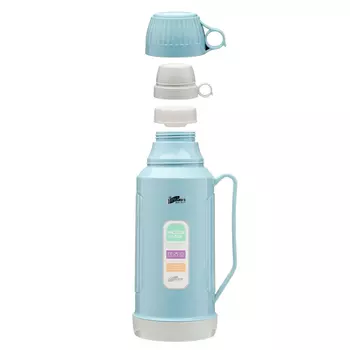 Термос 1.8 л, со стеклянной колбой, сохраняет тепло 12 ч, с кружкой, синий