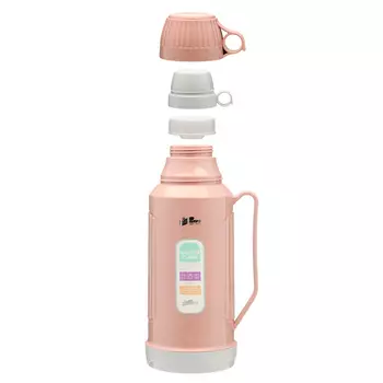 Термос 1.8 л, со стеклянной колбой, сохраняет тепло 12 ч, с кружкой, коричневый