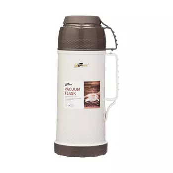 Термос 1.8 л, со стеклянной колбой, сохраняет тепло 12 ч, с кружкой, коричневый