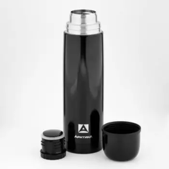 Термос «Арктика», 102, 1 л, сохраняет тепло 28 ч, нержавеющая сталь, чёрный