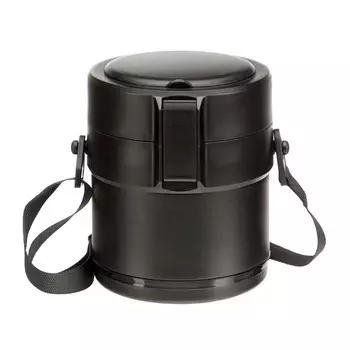 Термос для еды, 1.5 л, сохраняет тепло до 12 ч, черный