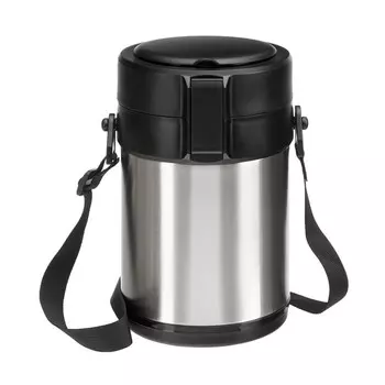 Термос для еды, 2.3 л, сохраняет тепло до 12 ч, нержавеющая сталь, пластик, чёрный