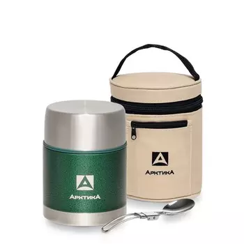Термос для еды «Арктика», 306, 600 мл, в чехле, с ложкой, сохраняет тепло 12 ч