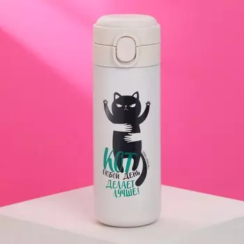 Термос «Кот», 400 мл, сохраняет тепло 6-8 ч