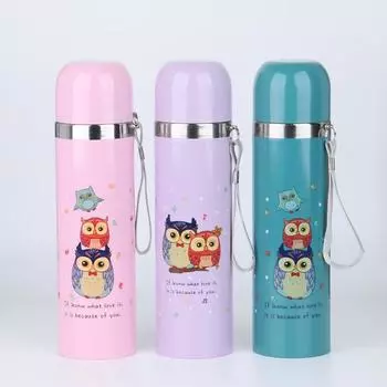 Термос "Мастер К. Совушки", 500 мл, сохраняет тепло 10 ч, 7 х 24.5 см, микс