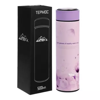 Термос «Цветочки», 450 мл, с ситечком