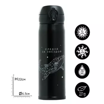 Термос «Следуй за звездой», 350 мл, сохраняет тепло 10-12 ч