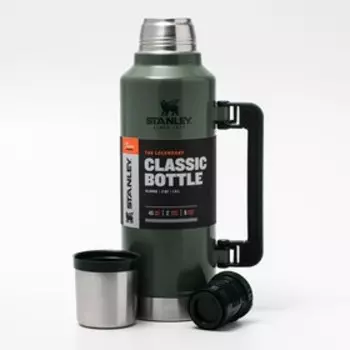 Термос "Stanley Classic", 1.9 л, сохраняет тепло до 45 ч, темно-зеленый