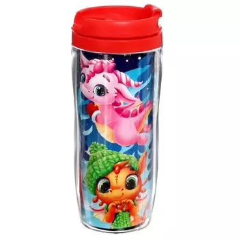 Термостакан с пазлом «Дракончик и Дедушка Мороз», 54 элемента, 350 мл