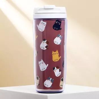 Термокружка со вставкой «Мяу» 350 мл