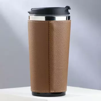 Термокружка в кожзаме «Впереди новые вершины», 450 мл