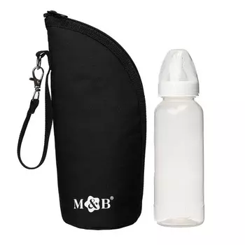 Термосумка для бутылочки M&B на молнии, чёрная