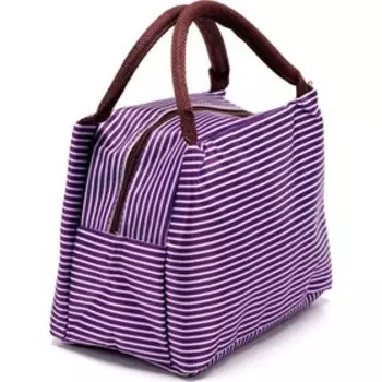 Термосумка для ланч-бокса Bradex «ГОРЯЧИЙ ОБЕД», в полоску, фиолетовая