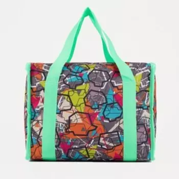 Термосумка на молнии 13 л, цвет разноцветной/зелёный