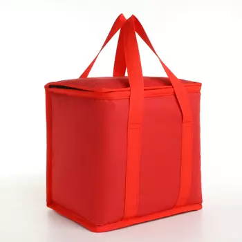 Термосумка на молнии, 18 л, цвет красный