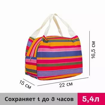 Термосумка на молнии 5,4 л, цвет зелено/голубой