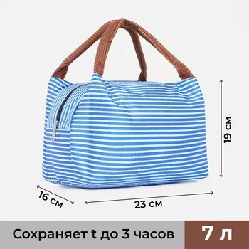 Термосумка на молнии 4.5 л, цвет голубой