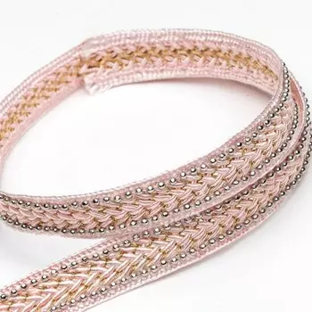 Тесьма декоративная, цвет розовый