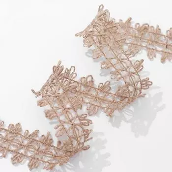 Тесьма декоративная холщовая, 4 см, 5±0.5 м, бежевая