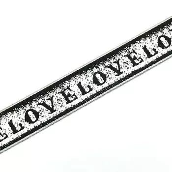 Тесьма Love, ширина 2,5 см, цвет белый, чёрный