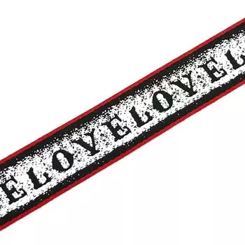 Тесьма Love, ширина 2,5 см, цвет белый, чёрный, красный