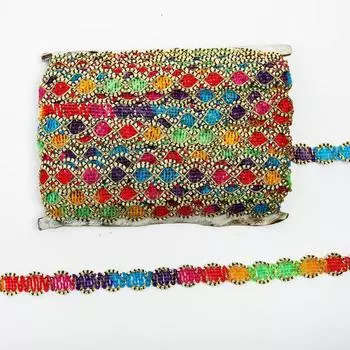 Тесьма «Многоцветная волна», ширина 2.5 см, 1 м